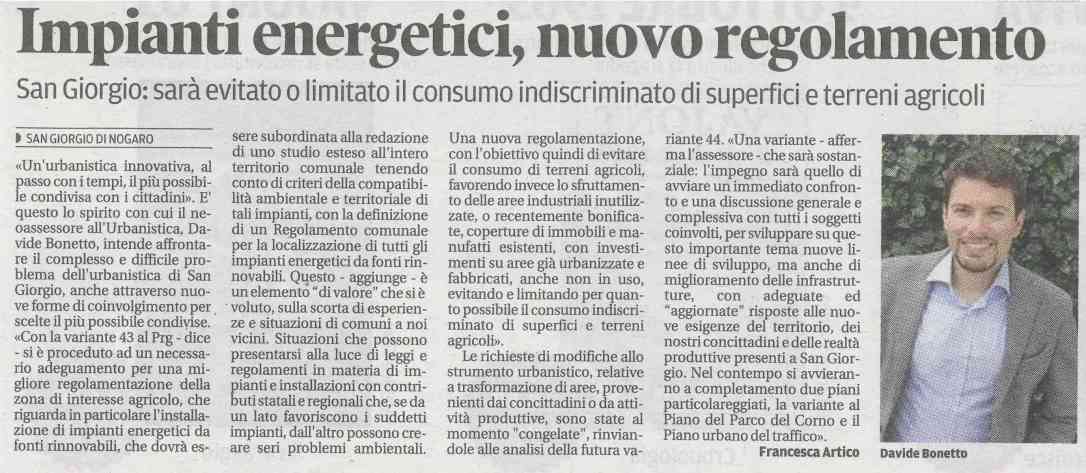 Rassegna stampa del 19.09.2013 Messaggero Veneto