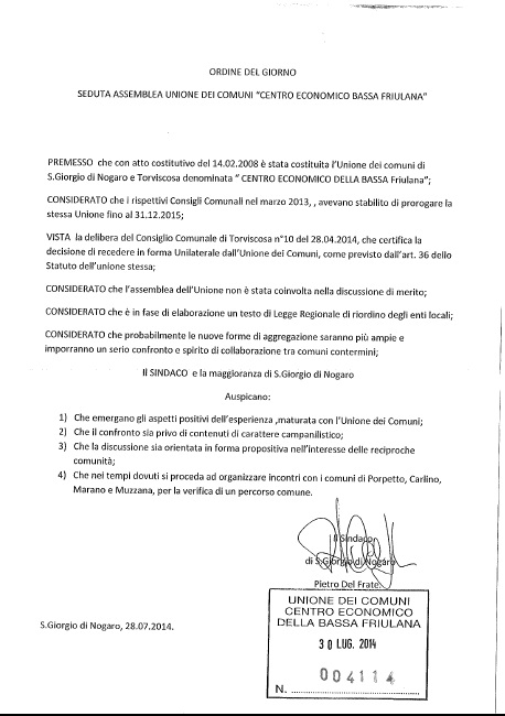 ODG Sindaco Unione 04.08.2014