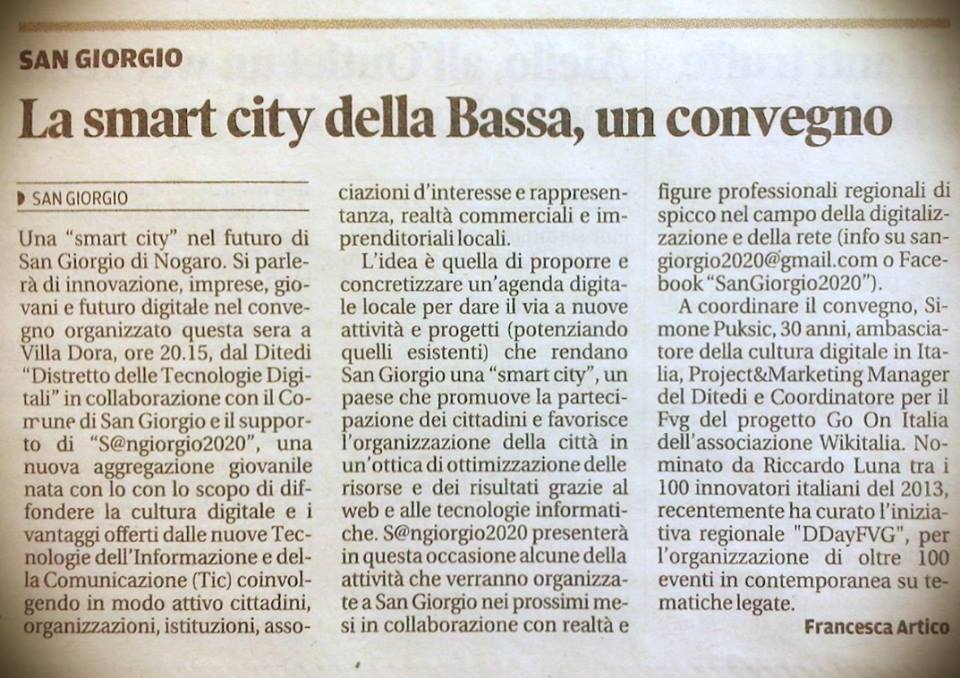 Messaggero Veneto del 29.10.2014